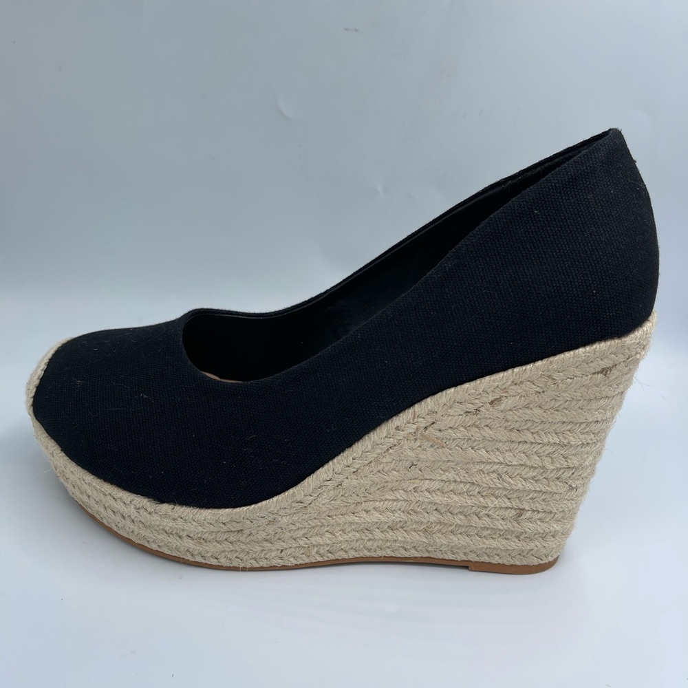 Torrid Women’s Black Espadrille Wedge Heel Shoes Size 9WW